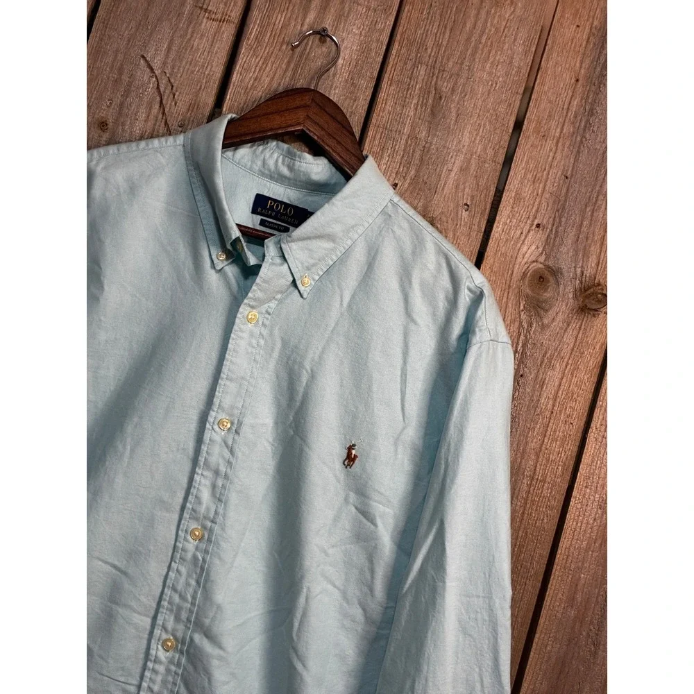 Polo Ralph Lauren Mens XXL Classic Fit Light Blue Oxford Button Down Shirt